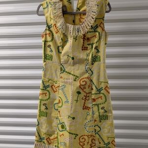 Vintage 60's Shifts International Miami Hand Screened Key Print Shift Dress